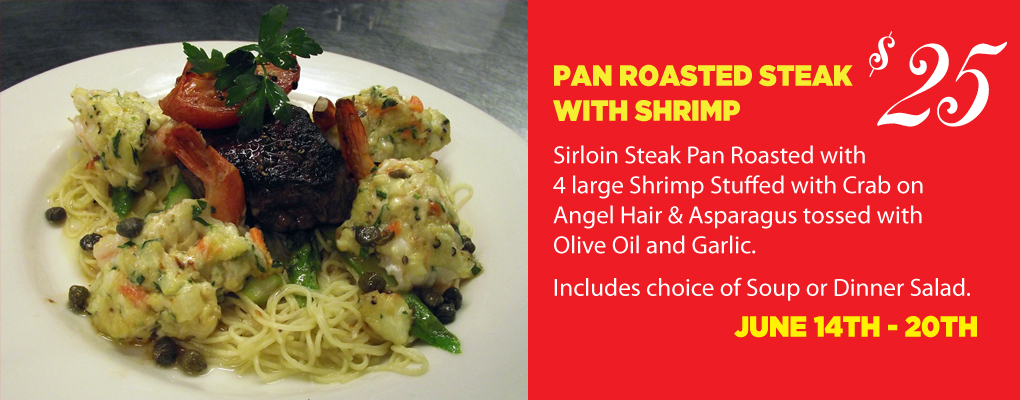 Colombo’s Pan Roasted Steak with Shrimp